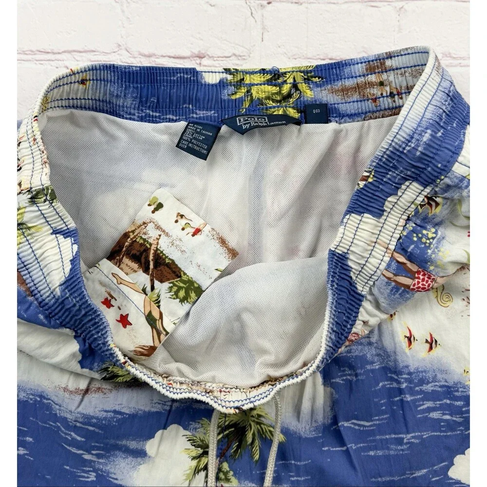 VTG 90s Ralph Lauren Swim Trunks Shorts XLPolo Sport Spear Fishing Diving Island